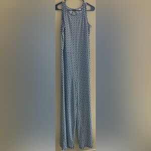 Tacera Navy Blue Circular Keyhole Back Jumper Romper Jumpsuit Size Medium
